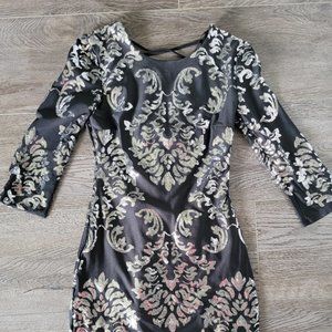 B. Darlin Black and Silver Sequin Dress
